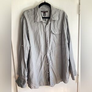 Michael Kors Tailored Fit linen Button Down shirt grey - XL